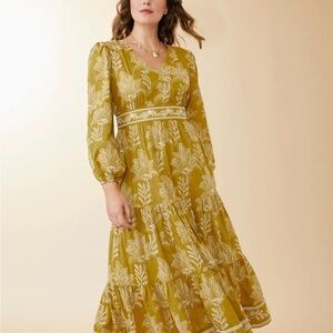 Spartina 449 Nicolette Tiered Embroidered Midi Dress